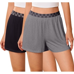 image:imageEkouaer Womens 2 Pack Pajama Shorts 2026 Comfy Elastic Waist Sleep Shorts Bamboo Viscose Soft Pj Bottoms with PocketsBlackgray