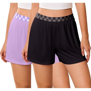 image:imageEkouaer Womens 2 Pack Pajama Shorts 2026 Comfy Elastic Waist Sleep Shorts Bamboo Viscose Soft Pj Bottoms with PocketsBlacklight Purple