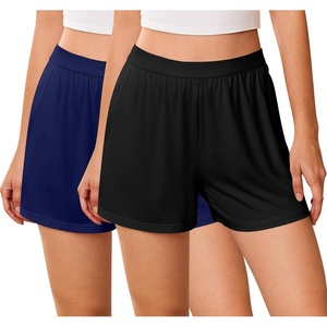 image:imageEkouaer Womens 2 Pack Pajama Shorts 2026 Comfy Elastic Waist Sleep Shorts Bamboo Viscose Soft Pj Bottoms with PocketsBlacknavy Blue
