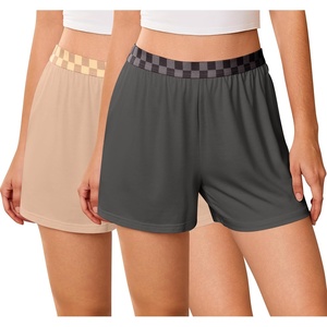 image:imageEkouaer Womens 2 Pack Pajama Shorts 2026 Comfy Elastic Waist Sleep Shorts Bamboo Viscose Soft Pj Bottoms with PocketsDark Graykhaki