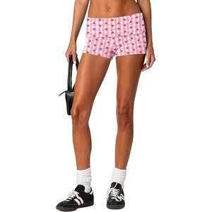 image:imageEkouaer Womens Fold Over Shorts Sexy Low Waist Lounge Shorts Y2K Pajama Micro Bottoms Summer Foldover Sleep ShortsHeart Plaid