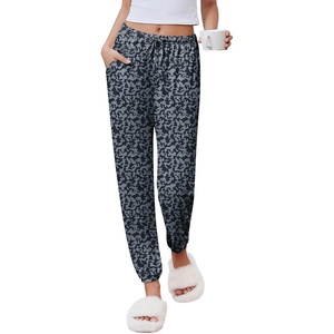 image:imageEkouaer Womens Jogger Pajamas Pants Comfy Long Lounge BottomDrawstring Elastic Waist Sleep Pants with PocketsCamo Leopard