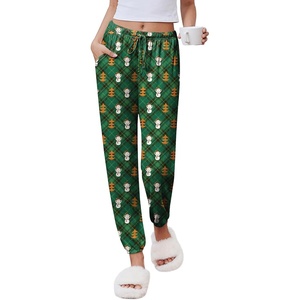 image:imageEkouaer Womens Jogger Pajamas Pants Comfy Long Lounge BottomDrawstring Elastic Waist Sleep Pants with PocketsTeddy Plaid Green