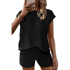 image:imageEkouaer Womens Pajamas Cap Sleeve Knit Lounge Set 2 Piece Soft Pjs Loungewear Sweater Sets
