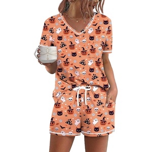 image:imageEkouaer Womens Pajamas Sets Short Sleeve Pjs Two Piece Sleepwear Casual Lounge Sets With PocketsHalloween Pumpkin