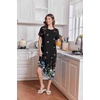 image:imageEkouaer 2 Pack Long Nightgowns for Women Short Sleeve Crew Neck Soft House Dress Loungewear Nightshirt with Pockets S3XLBlackButterfly