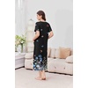 image:imageEkouaer 2 Pack Long Nightgowns for Women Short Sleeve Crew Neck Soft House Dress Loungewear Nightshirt with Pockets S3XLBlackButterfly