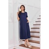 image:imageEkouaer 2 Pack Long Nightgowns for Women Short Sleeve Crew Neck Soft House Dress Loungewear Nightshirt with Pockets S3XLBlackNavy Blue