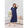 image:imageEkouaer 2 Pack Long Nightgowns for Women Short Sleeve Crew Neck Soft House Dress Loungewear Nightshirt with Pockets S3XLBlackNavy Blue