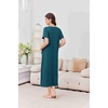 image:imageEkouaer 2 Pack Long Nightgowns for Women Short Sleeve Crew Neck Soft House Dress Loungewear Nightshirt with Pockets S3XLBlue GreenWine Red