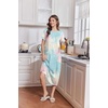 image:imageEkouaer 2 Pack Long Nightgowns for Women Short Sleeve Crew Neck Soft House Dress Loungewear Nightshirt with Pockets S3XLPink TiedyePurple Tiedye