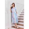 image:imageEkouaer 2 Pack Long Nightgowns for Women Short Sleeve Crew Neck Soft House Dress Loungewear Nightshirt with Pockets S3XLPink TiedyePurple Tiedye