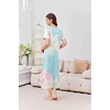 image:imageEkouaer 2 Pack Long Nightgowns for Women Short Sleeve Crew Neck Soft House Dress Loungewear Nightshirt with Pockets S3XLPink TiedyePurple Tiedye