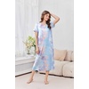 image:imageEkouaer 2 Pack Long Nightgowns for Women Short Sleeve Crew Neck Soft House Dress Loungewear Nightshirt with Pockets S3XLPink TiedyePurple Tiedye
