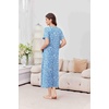 image:imageEkouaer 2 Pack Long Nightgowns for Women Short Sleeve Crew Neck Soft House Dress Loungewear Nightshirt with Pockets S3XLRed FloralBlue Floral