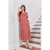 image:imageEkouaer 2 Pack Long Nightgowns for Women Short Sleeve Crew Neck Soft House Dress Loungewear Nightshirt with Pockets S3XLRed FloralBlue Floral
