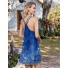 image:imageEkouaer 2 Pack Nightgowns for Women Racerback Sleeveless Night Shirt Sexy Sleep Dress Spaghetti Strap Sleepwear SXXXL2 PackblackBlue Floral