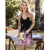 image:imageEkouaer 2 Pack Nightgowns for Women Racerback Sleeveless Night Shirt Sexy Sleep Dress Spaghetti Strap Sleepwear SXXXL2 PackblackCherry Blossoms