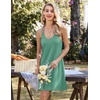 image:imageEkouaer 2 Pack Nightgowns for Women Racerback Sleeveless Night Shirt Sexy Sleep Dress Spaghetti Strap Sleepwear SXXXL2 PackblackGrey Green