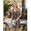 image:imageEkouaer 2 Pack Nightgowns for Women Racerback Sleeveless Night Shirt Sexy Sleep Dress Spaghetti Strap Sleepwear SXXXL2 PackblackLeopard