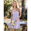 image:imageEkouaer 2 Pack Nightgowns for Women Racerback Sleeveless Night Shirt Sexy Sleep Dress Spaghetti Strap Sleepwear SXXXL2 PackblackLight Purple