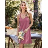 image:imageEkouaer 2 Pack Nightgowns for Women Racerback Sleeveless Night Shirt Sexy Sleep Dress Spaghetti Strap Sleepwear SXXXL2 PackblackPeach Red
