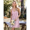 image:imageEkouaer 2 Pack Nightgowns for Women Racerback Sleeveless Night Shirt Sexy Sleep Dress Spaghetti Strap Sleepwear SXXXL2 PackblackPink Flower