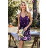 image:imageEkouaer 2 Pack Nightgowns for Women Racerback Sleeveless Night Shirt Sexy Sleep Dress Spaghetti Strap Sleepwear SXXXL2 PackblackPurple Floral