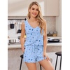 image:imageEkouaer 2 Pack Pajamas for Women Set Tank Top and Shorts Pjs Soft Sleeveless Sleepwear Summer LoungewearSXXLCoffee CupBlue Stars