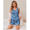 image:imageEkouaer 2 Pack Pajamas for Women Set Tank Top and Shorts Pjs Soft Sleeveless Sleepwear Summer LoungewearSXXLCoffee CupGood Night