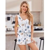 image:imageEkouaer 2 Pack Pajamas for Women Set Tank Top and Shorts Pjs Soft Sleeveless Sleepwear Summer LoungewearSXXLFlower GreenFlower White