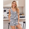 image:imageEkouaer 2 Pack Pajamas for Women Set Tank Top and Shorts Pjs Soft Sleeveless Sleepwear Summer LoungewearSXXLPink StripeGrey Star