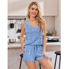 image:imageEkouaer 2 Pack Pajamas for Women Set Tank Top and Shorts Pjs Soft Sleeveless Sleepwear Summer LoungewearSXXLPinkFlower Blue