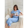 image:imageEkouaer Capri Pajamas Set Womens Ruffle Sleeve Top and Capri Pants Soft Sleepwear Loungewear with PocketsBaby Blue