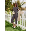 image:imageEkouaer Capri Pajamas Set Womens Ruffle Sleeve Top and Capri Pants Soft Sleepwear Loungewear with PocketsDark Gray