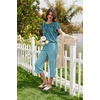 image:imageEkouaer Capri Pajamas Set Womens Ruffle Sleeve Top and Capri Pants Soft Sleepwear Loungewear with PocketsGreen Leaves