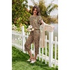 image:imageEkouaer Capri Pajamas Set Womens Ruffle Sleeve Top and Capri Pants Soft Sleepwear Loungewear with PocketsLeopard Print