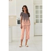 image:imageEkouaer Capri Pajamas Set Womens Ruffle Sleeve Top and Capri Pants Soft Sleepwear Loungewear with PocketsTiedye Greycoral
