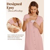 image:imageEkouaer LaborDeliveryHospital Gown Nursing Nightgown Maternity Sleepwear With Pockets Postpartum Gowns with Button SXXLDusty Rose