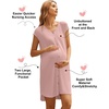 image:imageEkouaer LaborDeliveryHospital Gown Nursing Nightgown Maternity Sleepwear With Pockets Postpartum Gowns with Button SXXLDusty Rose