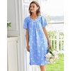 image:imageEkouaer Moo Moos for Women House Dress With Pockets Cotton Nightgowns Short Sleeve Night gowns Embroidered Mumu DressBlue Pigeon