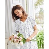 image:imageEkouaer Moo Moos for Women House Dress With Pockets Cotton Nightgowns Short Sleeve Night gowns Embroidered Mumu DressPurple Floral