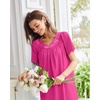 image:imageEkouaer Moo Moos for Women House Dress With Pockets Cotton Nightgowns Short Sleeve Night gowns Embroidered Mumu DressRose Red