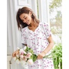 image:imageEkouaer Moo Moos for Women House Dress With Pockets Cotton Nightgowns Short Sleeve Night gowns Embroidered Mumu DressWhite Floral