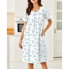 image:imageEkouaer Moo Moos for Women House Dress With Pockets Cotton Nightgowns Short Sleeve Night gowns Embroidered Mumu DressWhite Water Painting