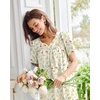 image:imageEkouaer Moo Moos for Women House Dress With Pockets Cotton Nightgowns Short Sleeve Night gowns Embroidered Mumu DressYellow Floral