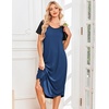 image:imageEkouaer Nightgowns for Women Bamboo Viscose House Dress Long Night Gowns Short Sleeve Sleepshirt Soft Sleepwear S4XLBlue