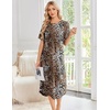 image:imageEkouaer Nightgowns for Women Bamboo Viscose House Dress Long Night Gowns Short Sleeve Sleepshirt Soft Sleepwear S4XLBrown Leopard