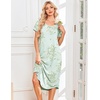image:imageEkouaer Nightgowns for Women Bamboo Viscose House Dress Long Night Gowns Short Sleeve Sleepshirt Soft Sleepwear S4XLCyan White Florals