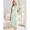 image:imageEkouaer Nightgowns for Women Bamboo Viscose House Dress Long Night Gowns Short Sleeve Sleepshirt Soft Sleepwear S4XLCyan White Florals